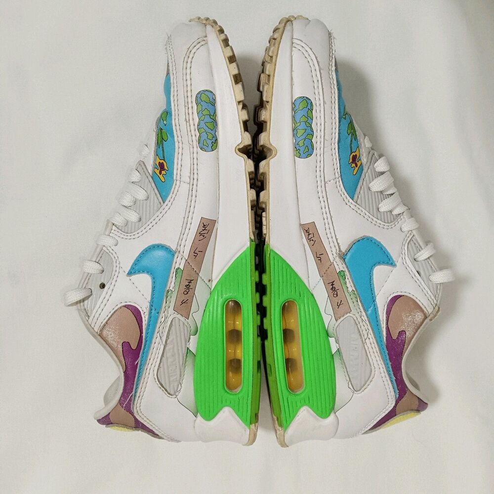 Size 9.5 - Ruohan Wang x Nike Air Max 90 Flyleather Multicolor - Picture 11 of 16